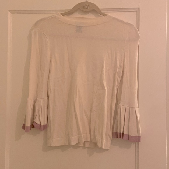 Ann Taylor Factory Tops - Ann Taylor Bell Sleeve Shirt with Lavender stripe